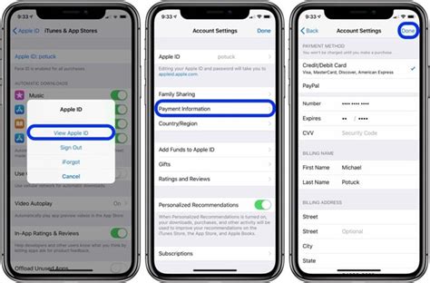 how to turn off update payment method iphone