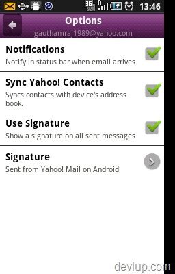how to turn off yahoo email notifications on android