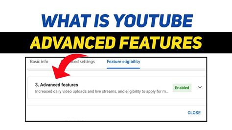 how to turn on advanced features on youtube