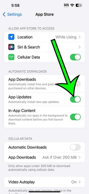 how to turn on automatic app updates