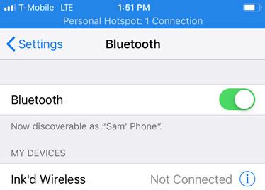 how to turn on bluetooth tethering on windows 10