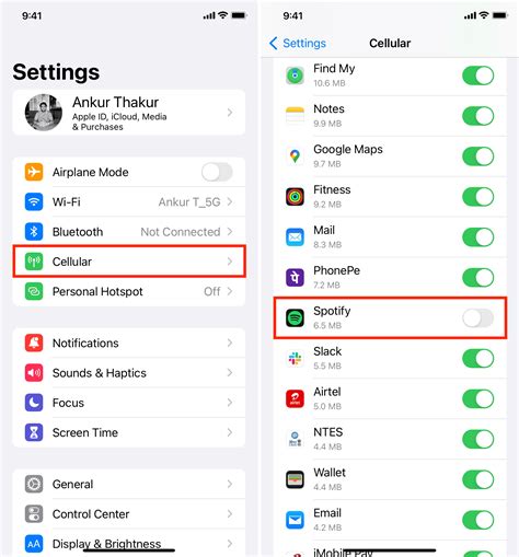 how to turn on cellular data on spotify