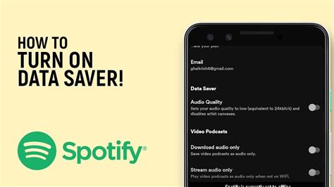 how to turn on data saver on spotify
