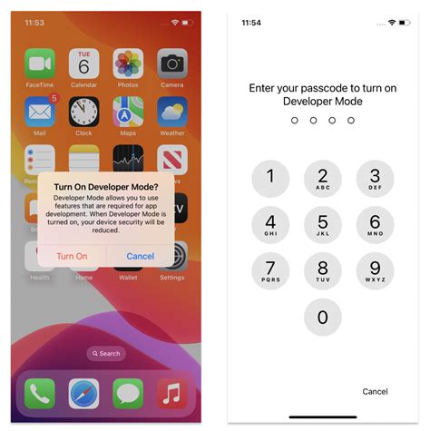 how to turn on developer mode on iphone 12
