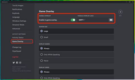 how to turn on discord overlay on pc