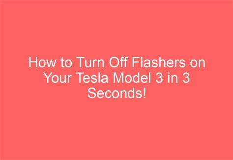 how to turn on flashers tesla model 3
