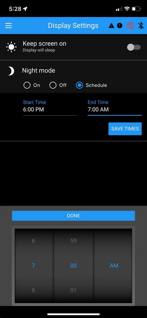 how to turn on night mode on amazon app