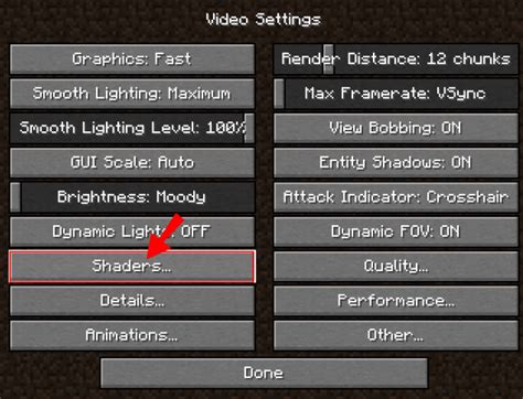 how to turn on shaders in minecraft forge