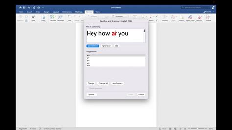 how to turn on spell check in word macbook