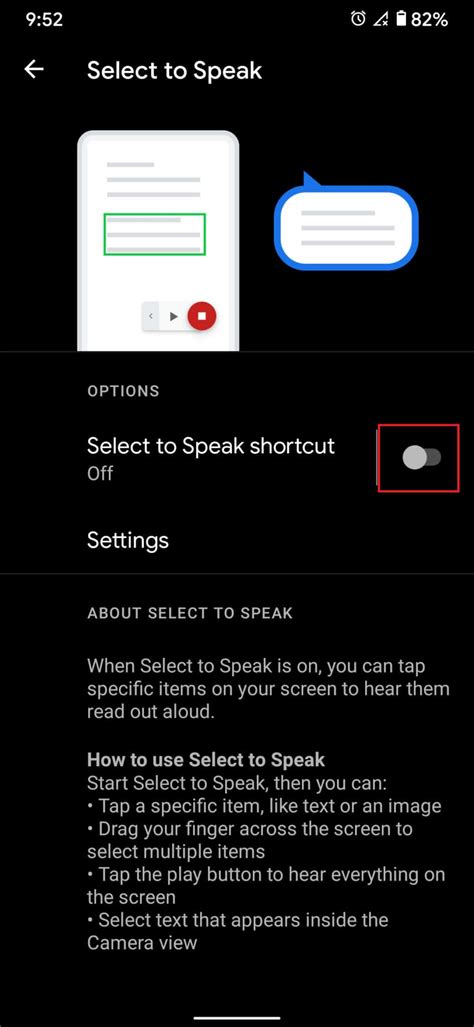 how to turn on text to speech android
