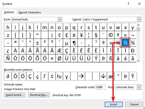 how to type 1 2 in excel