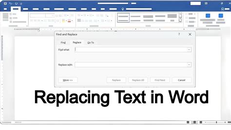 how to type and replace text in word