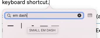 how to type dash in macbook