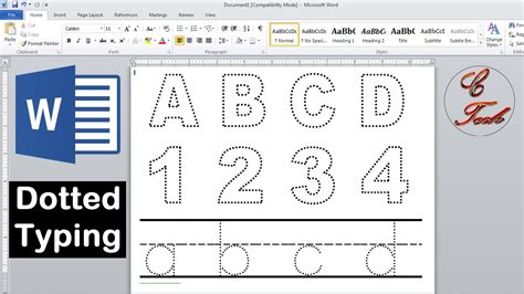 how to type dotted letters in ms word