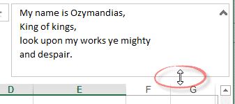 how to type freely in excel cell