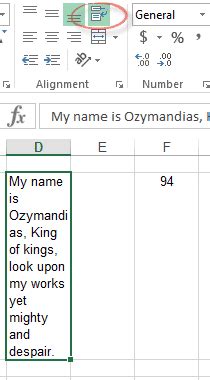 how to type in excel like word