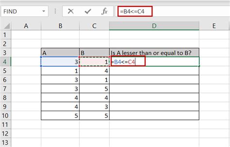 how to type less than in excel formula