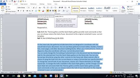 how to type letter in microsoft word