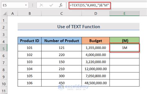 how to type million in excel