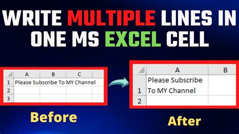 how to type more than one line in an excel cell