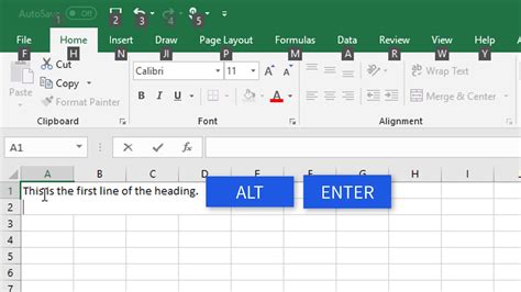 how to type multiple line in excel cell