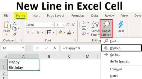 how to type next line in same cell excel mac
