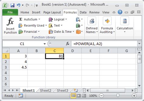 how to type power sign in excel