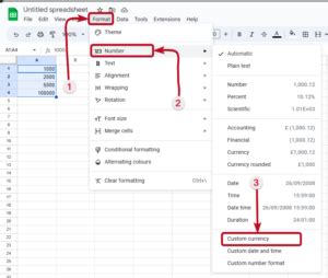 how to type rupee symbol in google sheets