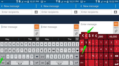 how to type special characters on android phone