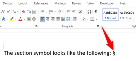 how to type statute symbol in word