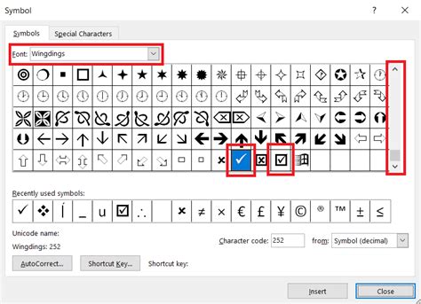 how to type tick symbol in word