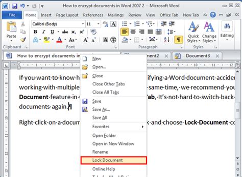 how to un encrypt a document in word