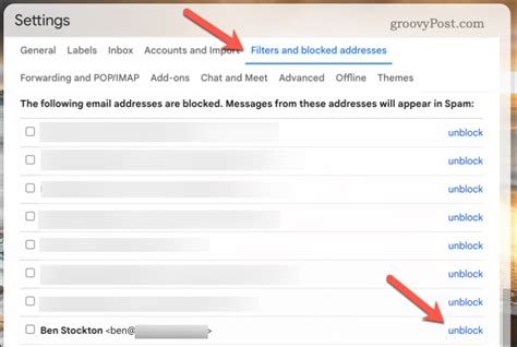 how to unblock blocked emails in gmail