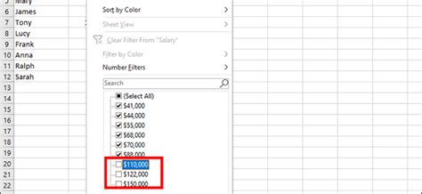 how to uncheck filter in excel using keyboard