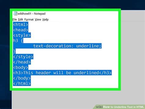 how to underline h1 tag in html