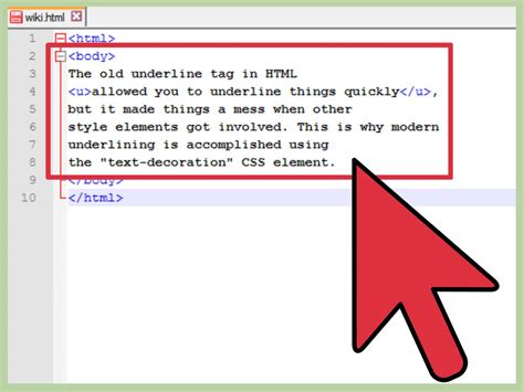 how to underline in html