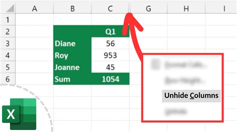how to unhide columns in excel macro