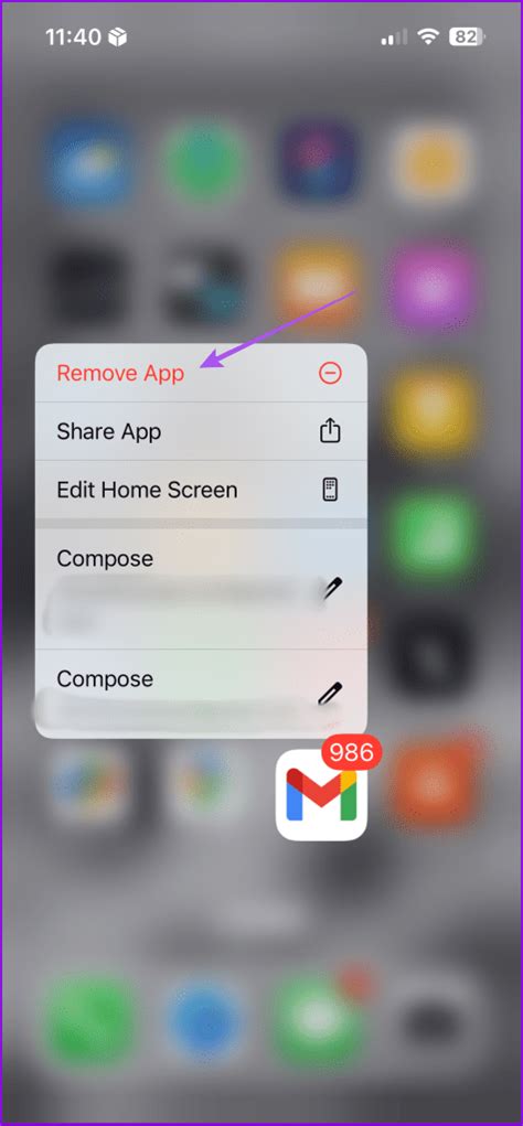 how to uninstall gmail app from iphone
