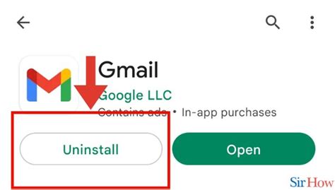 how to uninstall gmail app on android phone