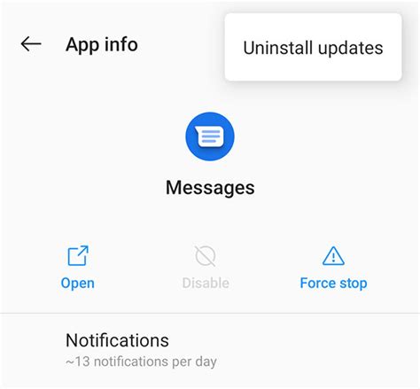 how to uninstall messaging app on android phone