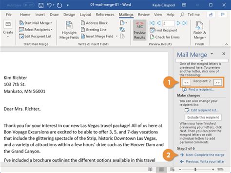 how to unlink mail merge in word