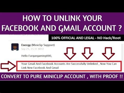 how to unlink my gmail account from facebook