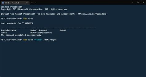 how to unlock account using cmd