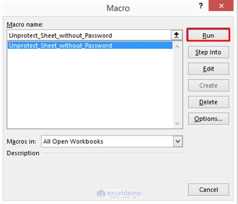 how to unprotect macro excel sheet without password