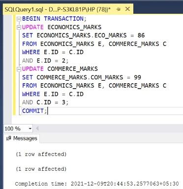 how to update 2 columns in sql