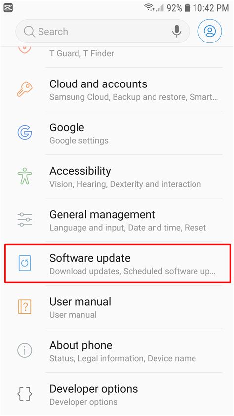 how to update android version in samsung manually