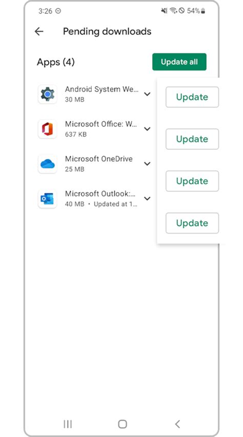 how to update apps on cell phone