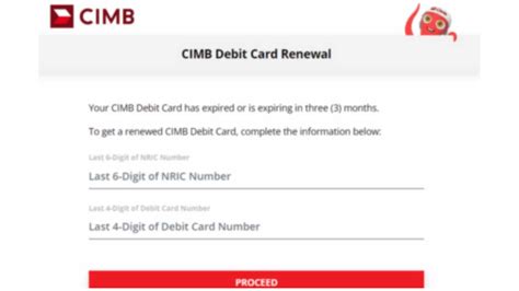 how to update cimb debit card in cimb clicks