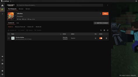 how to update curseforge mod loader