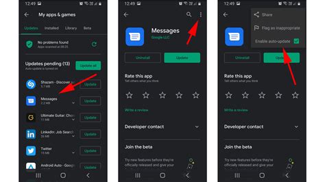 how to update individual android apps automatically